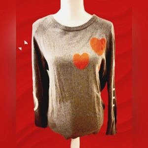 Torrid Love Grey pullover sweater with red hearts size 1 (14/16)